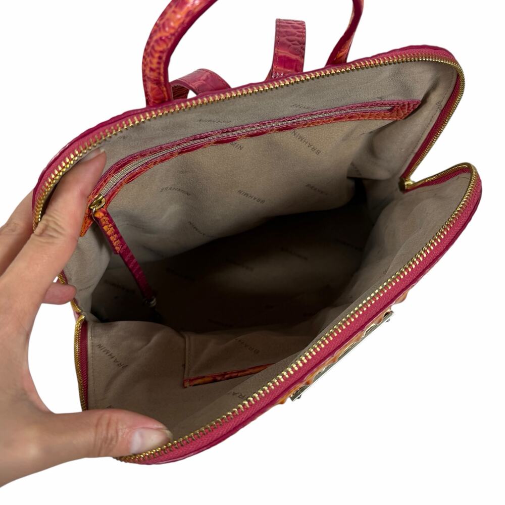 Brahmin Felicity Melbourne Leather Backpack Passion Fruit Sunset - Picture 10 of 12